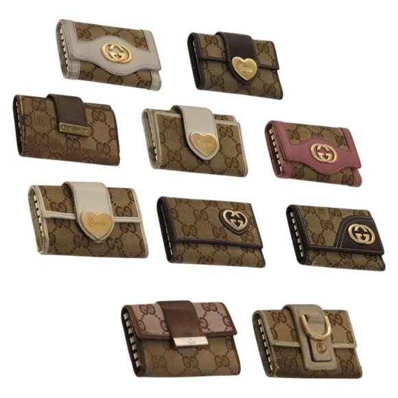GUCCI GG Canvas Key Case 10set Beige Auth CB082 - Picture 1 of 16